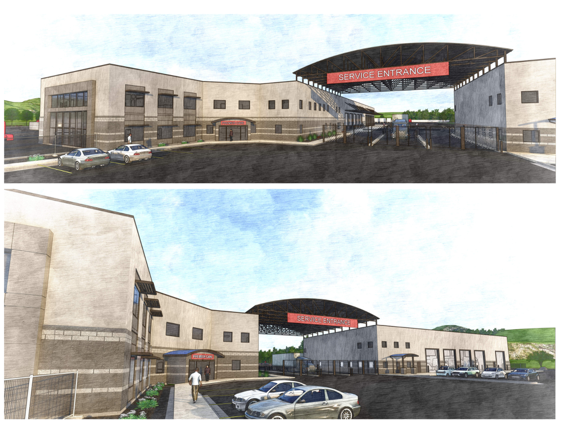 Renderings of the dealership Kenworth plans to build at the site of the Boise Factory Outlets.