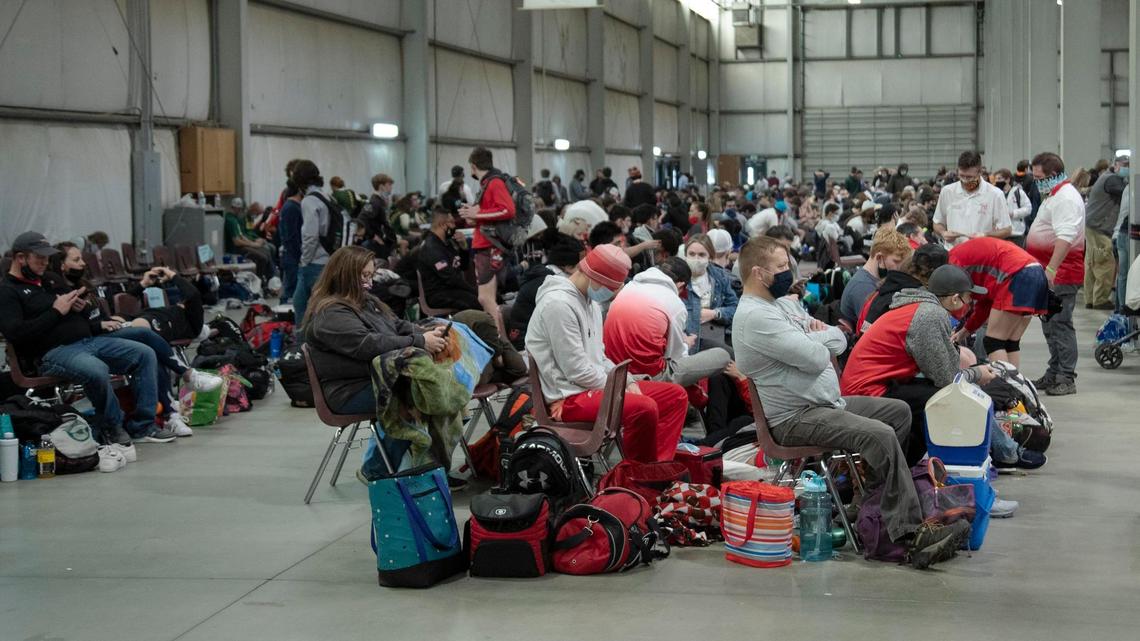 Fans were not allowed this year into the Rollie Lane Wrestling Invitational to combat the spread of the coronavirus. The tournament required masks for everyone not actively wrestling, but physical distancing was hard to achieve off the mat Saturday inside the Idaho Sports Center in Nampa.