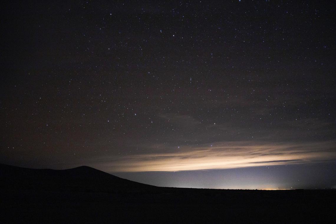 This photograph shows light noise looking north toward Boise from south of Bruneau.