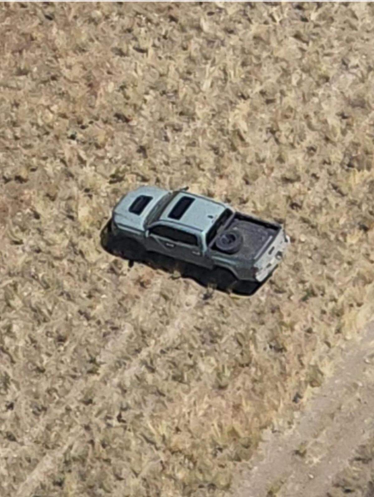 The pilot who spotted the truck was a friend of Matt Schultz from Pocatello.
