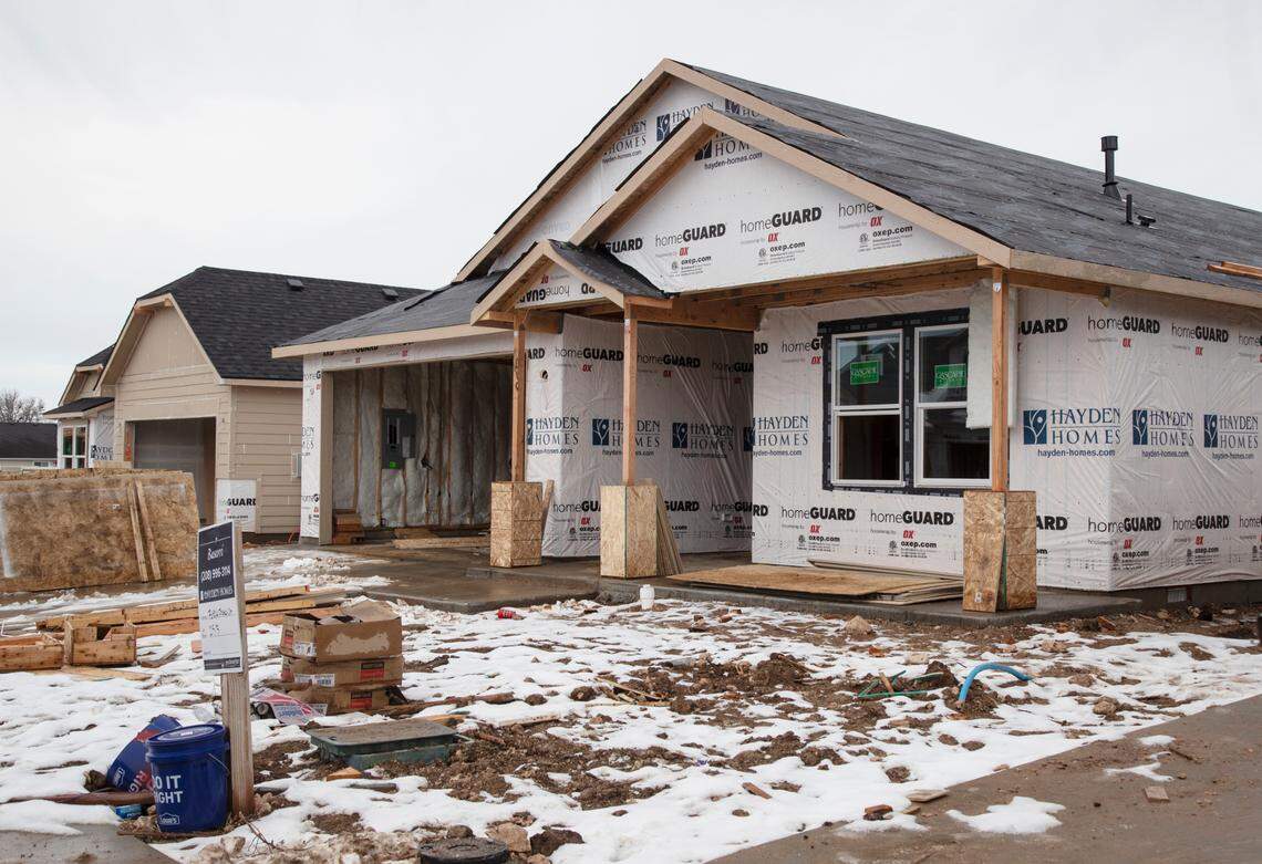 New houses by Hayden Homes are under construction on West Itasco Drive in Boise in January. An analytical firm recently ranked Boise as the most “overvalued” housing market in the country.