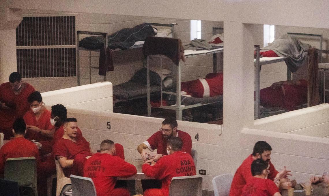 Inmates take part in various activities at a dorm inside the Ada County Jail. Most of the inmates wear face masks. Sheriff Matt Clifford says a jail expansion will be needed as the number of inmates is expected to grow along with the county’s overall population growth.
