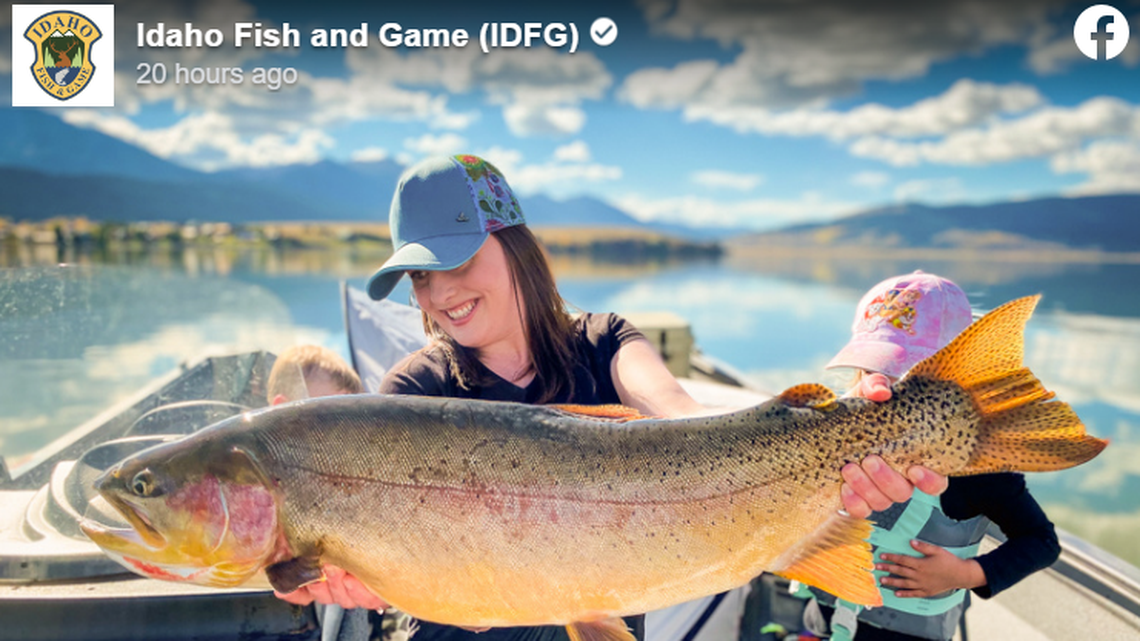 Hailey Thomas set a new record with her giant trout, according to Idaho state officials.