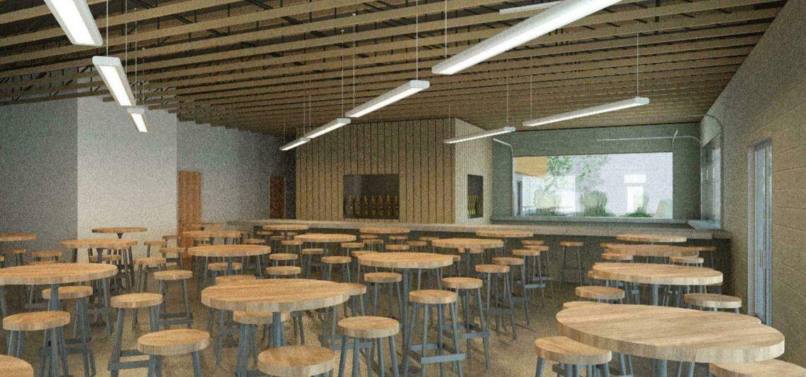 The tasting room will involve renovating a warehouse to make searing for 99 people and redoing a parking lot to turn it into a large patio.