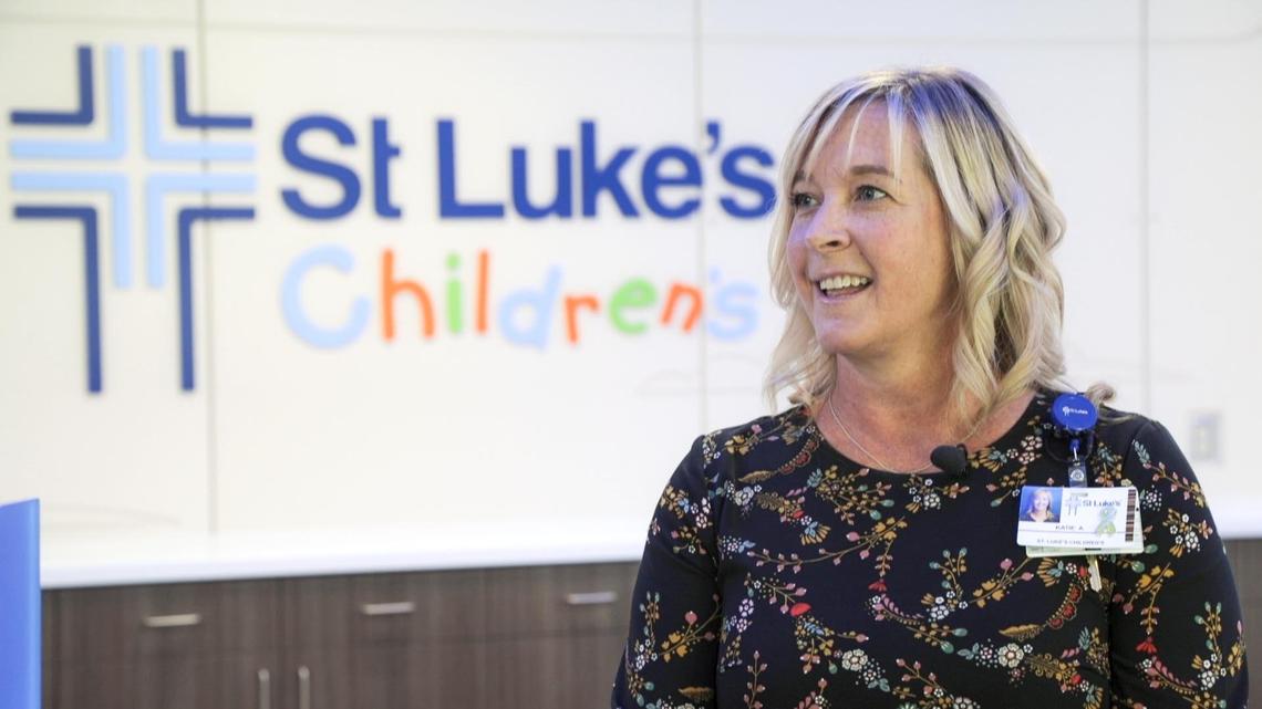 Katie Apple, system administrator for St. Luke’s Children’s, lists innovations offered at the Idaho Elks Children’s Pavilion.