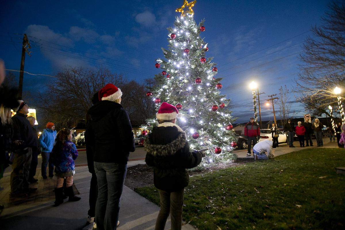 The Christmas Tree lighting at Heritage Park in Eagle, Idaho.