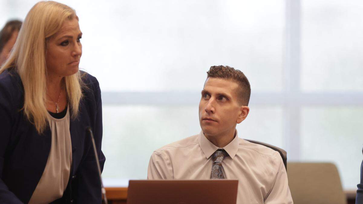 Bryan Kohberger, right, convicted of murdering four University of Idaho students, is serving life in prison. Attorney Anne Taylor now argues he shouldn’t be on the hook for additional restitution from two of the victims’ families.