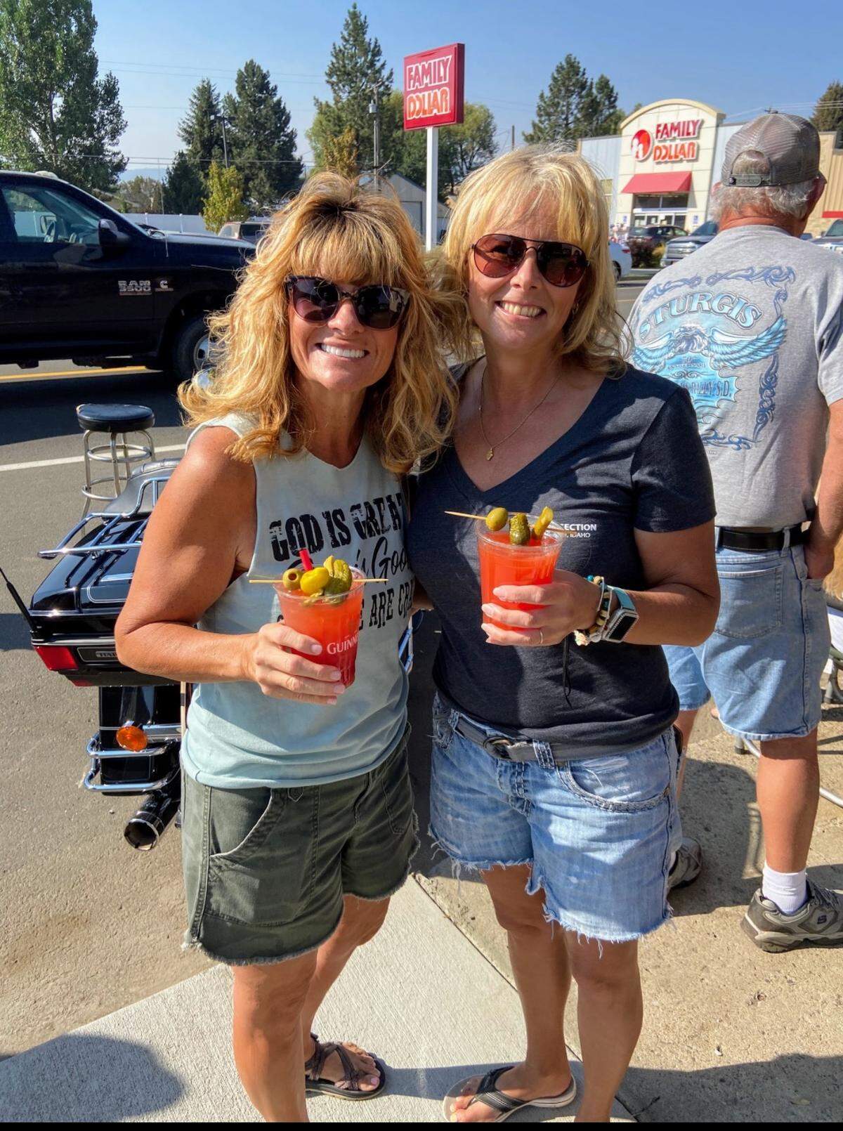Kim Wilcomb (left) and Korena Baker (right) were close friends for more than 30 years. Wilcomb attended the celebration on Sunday.