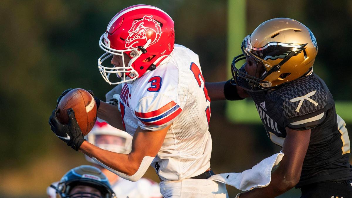 Nampa wide receiver Trais Higgins leads 4A with 64 catches for 1,234 yards and nine touchdowns.
