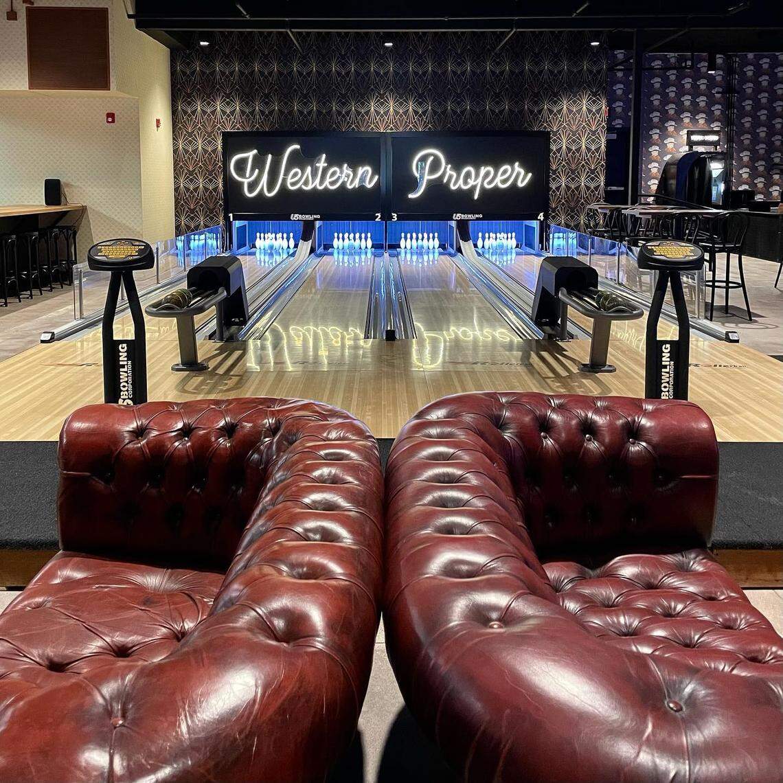 Miniature bowling is part of the game.