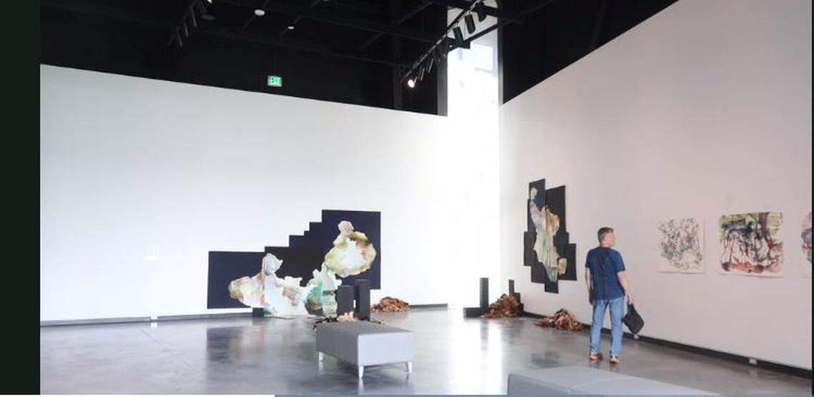 Douglas Suddreth, senior Boise State University project manager, walks through one of the museums at the Center for the Visual Arts.