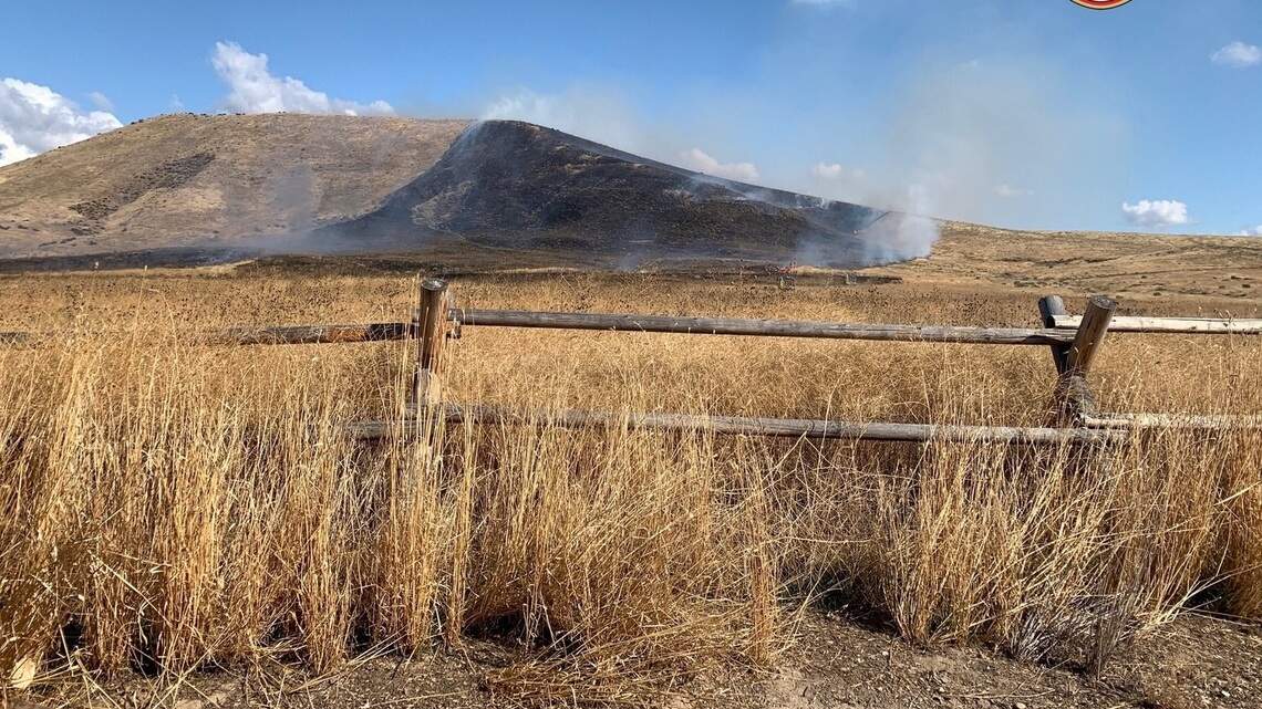 Grass fire in Foothills near Warm Springs Avenue burns 100 acres but no structures