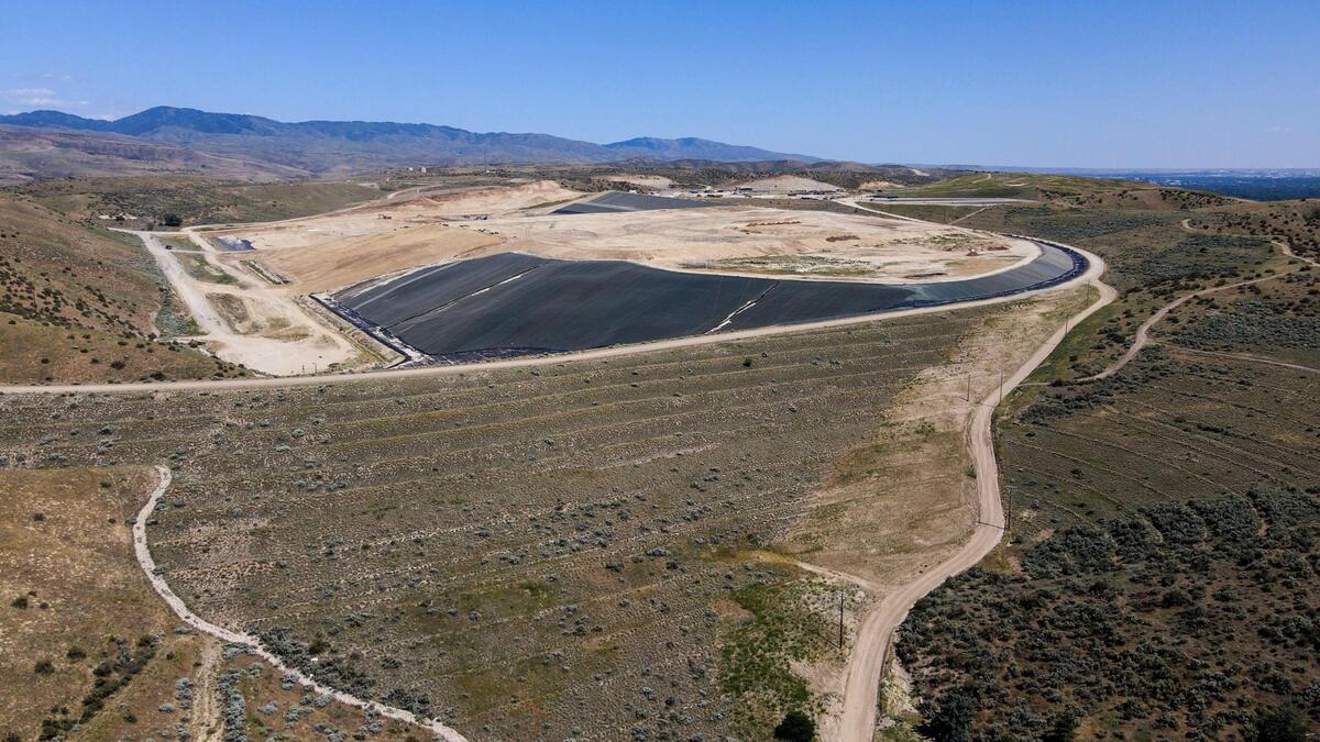 A capped cell, one of the first at the Ada County Landfill, is located near Hidden Hollow Energy. The new plant draws methane from wells that have been drilled into existing landfill cells and then purifies the gas for energy use.