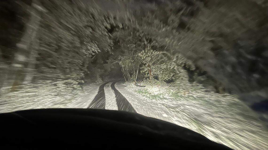 A motorcyclist was stuck in whiteout conditions on Sunday, May 8, deputies said.