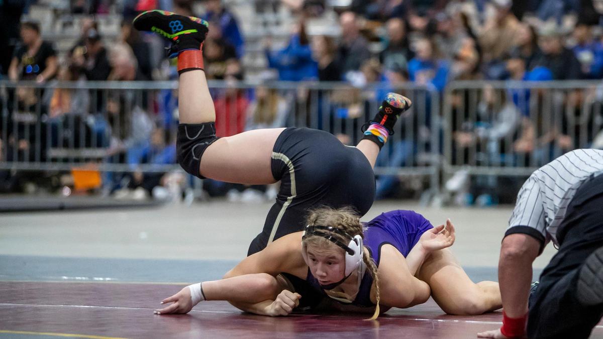 Rocky Mountain senior Mia Furman, right, is ranked No. 6 nationally and is the top seed in the girls 145-pound division.