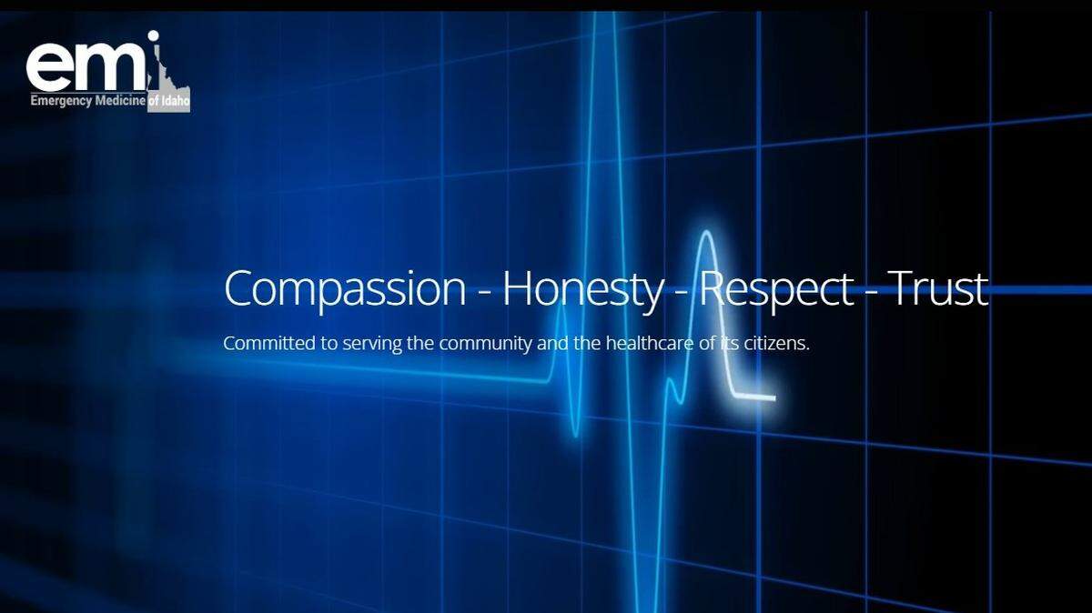 Emergency Medicine of Idaho’s home page on Friday.