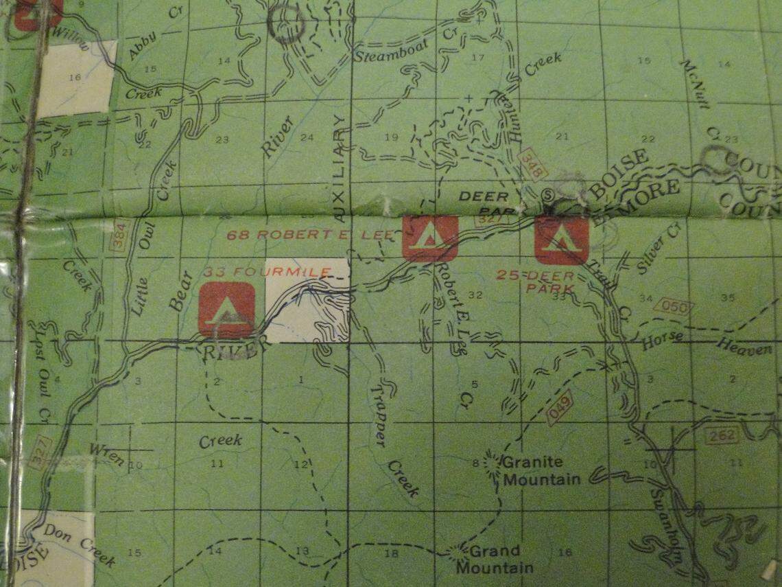 The 1977 Visitors Map of the Boise National Forest provided by Statesman reader John Eichmann shows the Robert E. Lee Campground along the North Fork of the Boise River