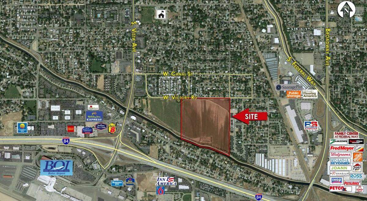 The Simunich family is selling 44 acres highlighted on this map. The family also owns the acreage just to the left and has not put it up for sale.