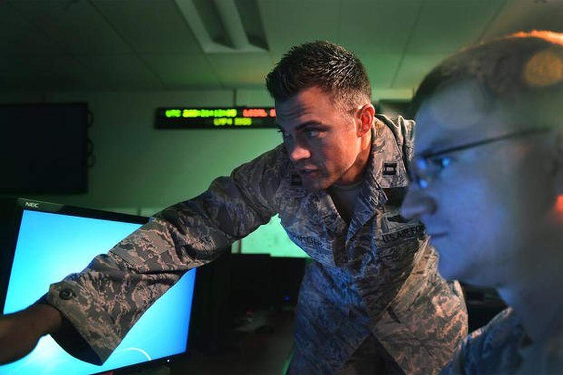 Matthew Lohmeier is seen working at the Buckley Space Force Base in Aurora, Colorado in 2015.