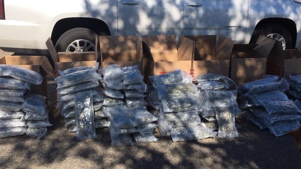 Ada County sheriff’s deputies found these bags of marijuana stuffed in the back of a GMC Yukon on Wednesday during a traffic stop on Interstate 84..