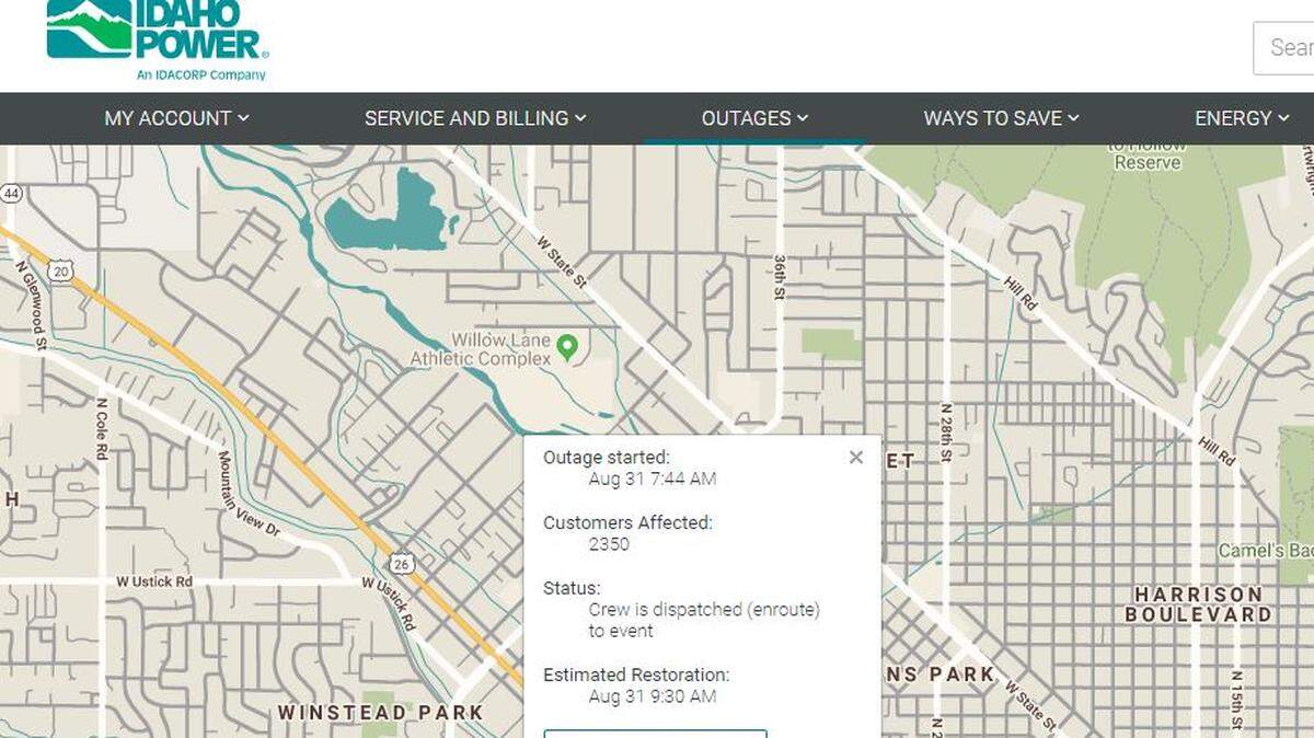 A Friday morning power outage in Boise impacted about 2,350 Idaho Power customers, also impacting some traffic lights.