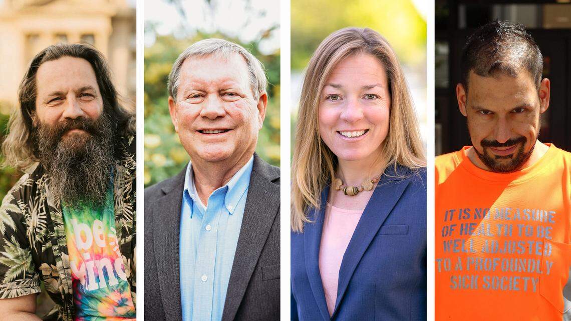 From left: Joseph Evans, Mike Masterson, incumbent Lauren McLean and Aaron Reis are candidates for mayor of Boise in the Nov. 7 election.