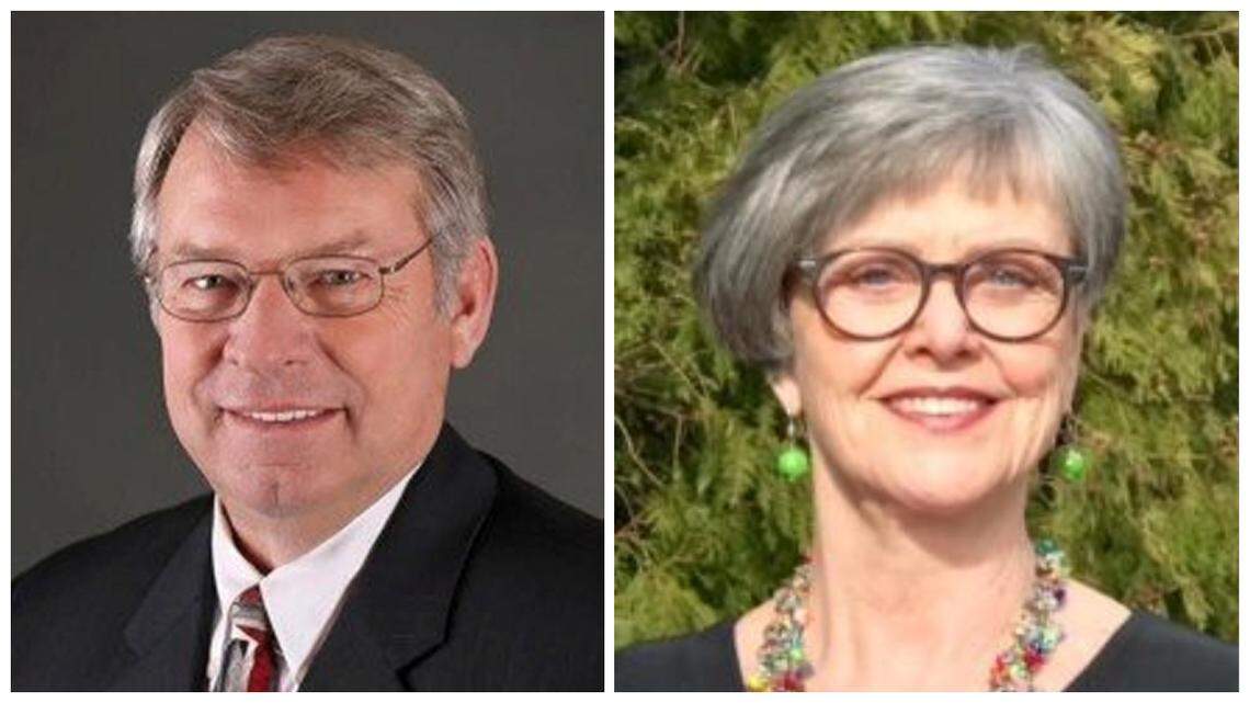 Republican Lawerence Denney, left, and Democrat Jill Humble, Idaho’s 2018 general-election candidates for secretary of state.
