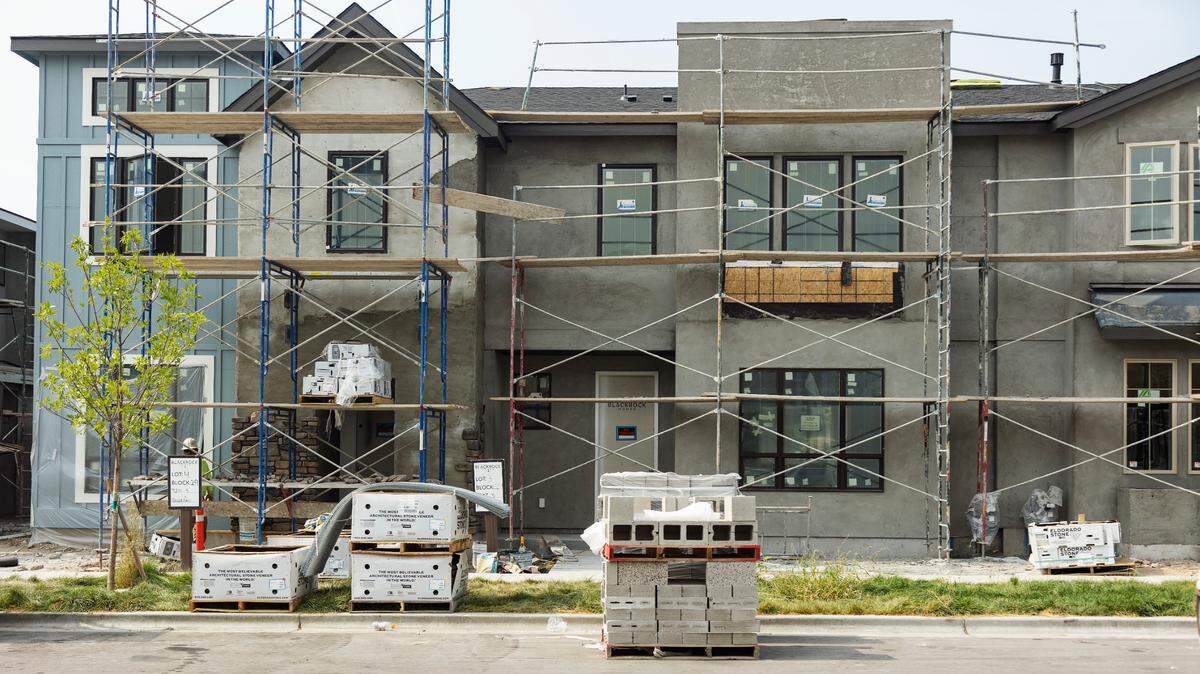 A new home is under construction on South Brookridge Way in Boise in September. Real estate experts say increased invntory is cooling the local real estate market.
