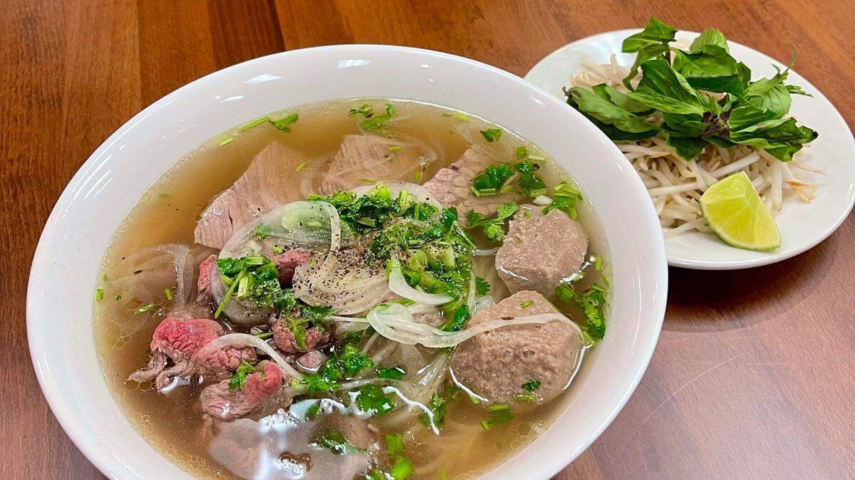 The namesake Pho Nomenal is pho dac biet, a beef noodle pho filled with rare steak, brisket, beef meatball and tendon. It’s $14.49 regular or $15.49 large.