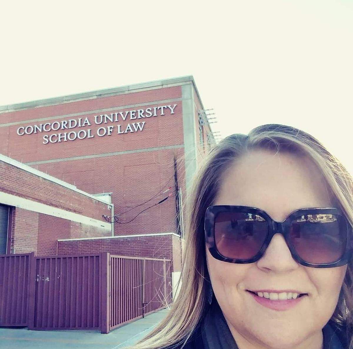 Former Concordia School of Law student Jenny Hoppie stands outside the law school in downtown Boise. The American Fork, Utah, resident is looking at continuing her studies in Las Vegas.