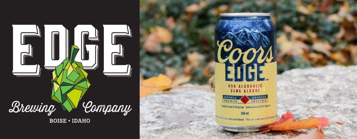 The branding of Edge Brewing Company, left, and the new Coors Edge beer.