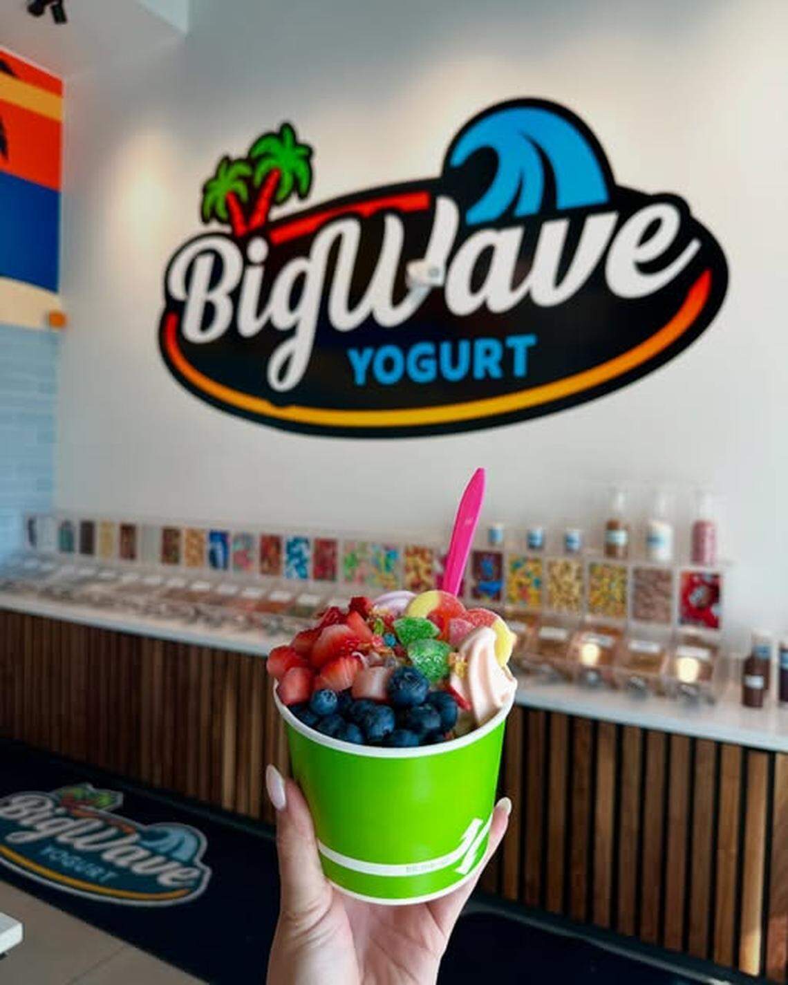Big Wave Yogurt is a second concept inside the Longboards Pizza restaurant.
