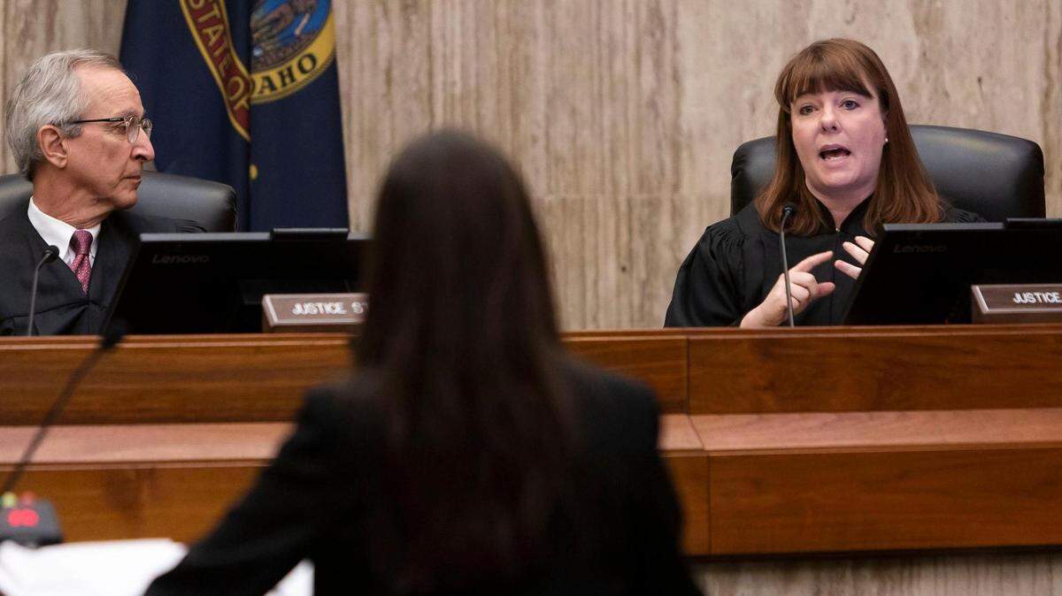 Idaho Supreme Court Justice Colleen D. Zahn comments on oral arguments made by Idaho Deputy Attorney General Megan Lorrondo.