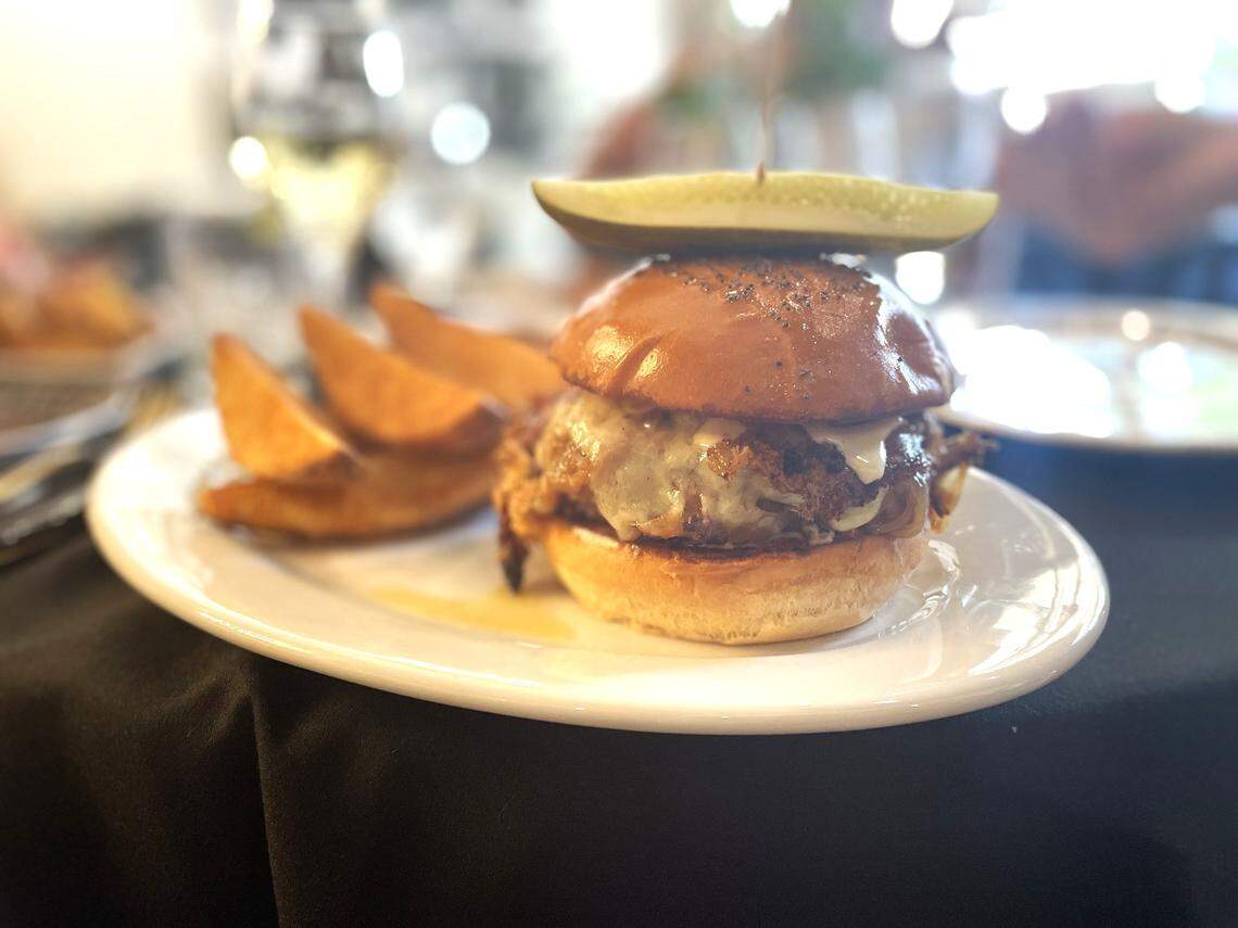 Due West recommends sharing its signature hamburger because of its intense richness.