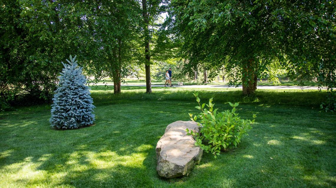 The Two Rivers Homeowners Association destroyed the parking lot last winter, while Eagle was appealing a judge's ruling that sided with the homeowners. This grassy park has taken its place.