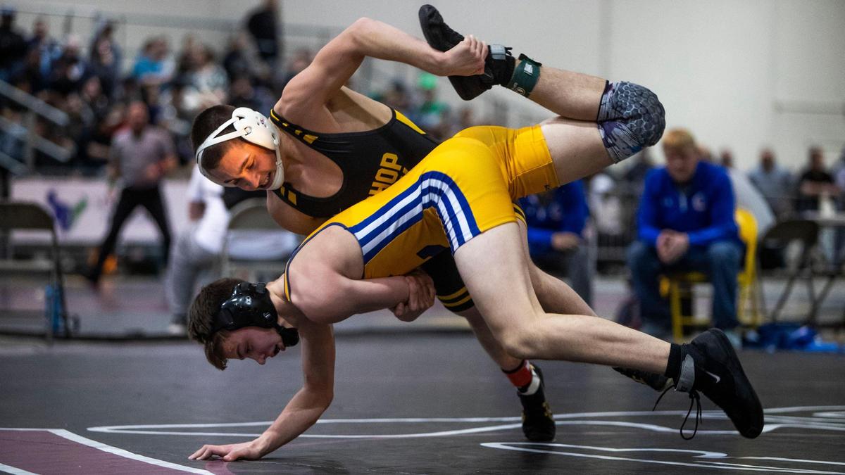 Bishop Kelly’s Jadon Skellenger has not lost a single match this year and has the Knights in contention for their first state wrestling title.