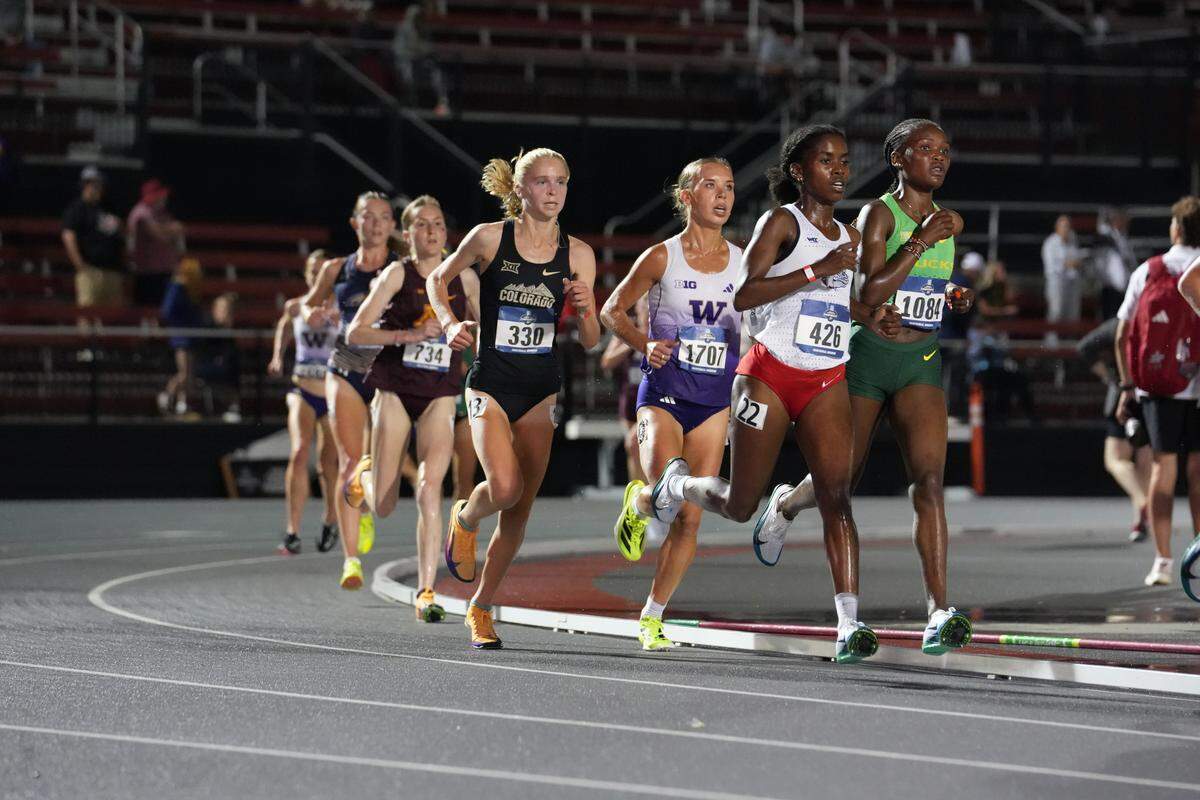 Gonzaga’s Rosina Machu, pictured front row on the left, qualified for the NCAA track and field championships in the women’s 5,000 and 10,000. She is a Boise High graduate.