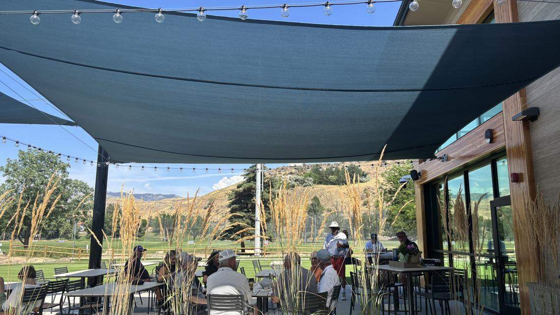 The facility includes an expansive patio looking over the golf course and Boise Foothills. 