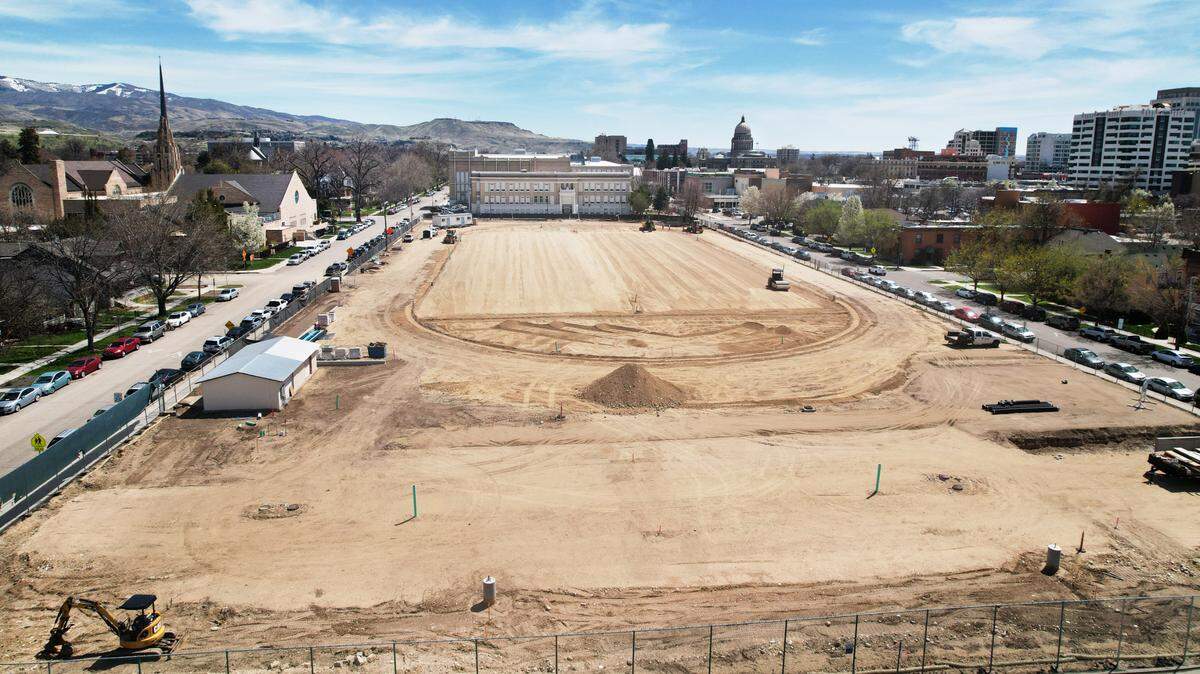 Construction is underway for a new track and artificial turf field at Boise High.