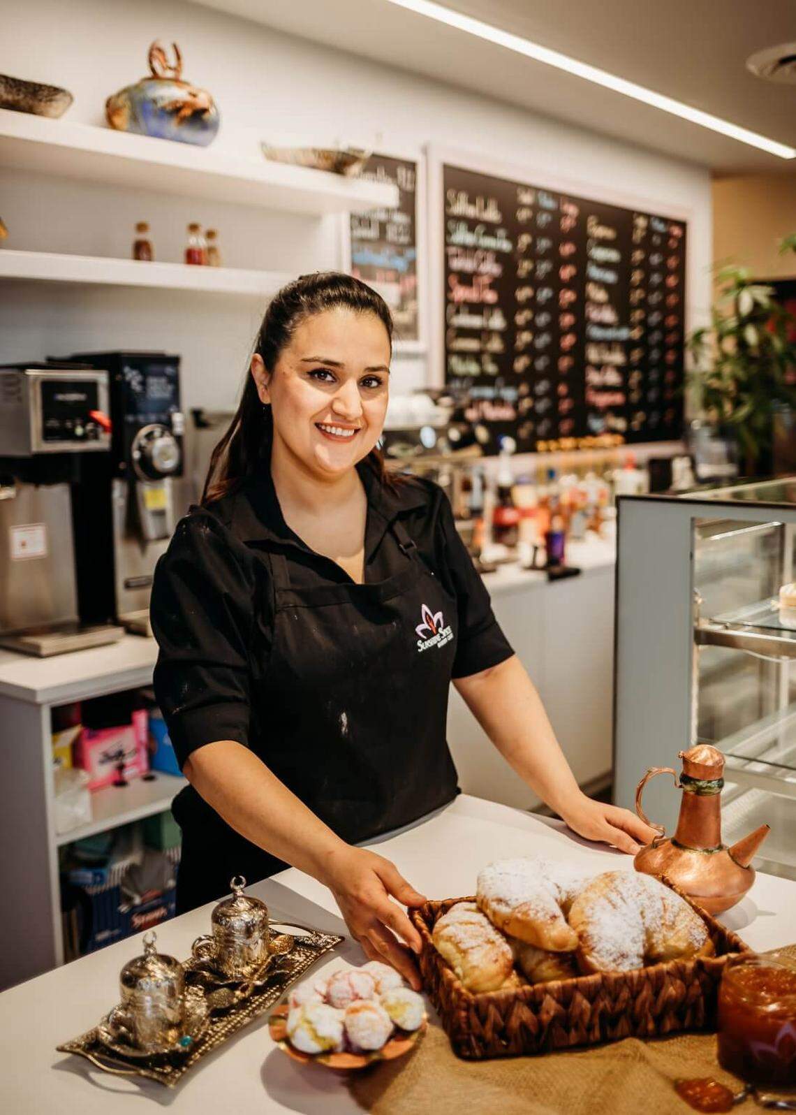 Khatera Shams of Sunshine Spice Cafe was a semifinalist in the Outstanding Baker category of the 2022 James Beard Restaurant and Chef Awards.