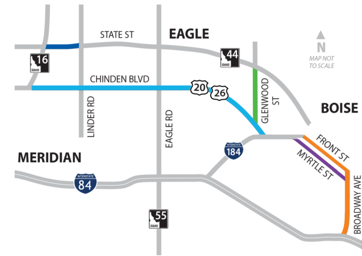 The Idaho Transportation chip-sealed several roads in 2024, including State Street, Chinden Boulevard and Glenwood Street.