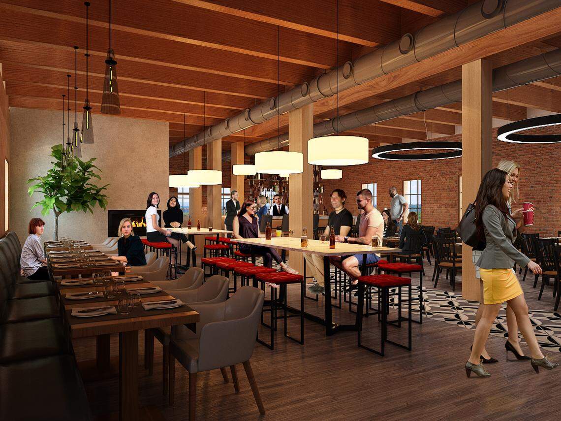 A rendering shows a design idea for the interior of the 620 W. Idaho St. building.