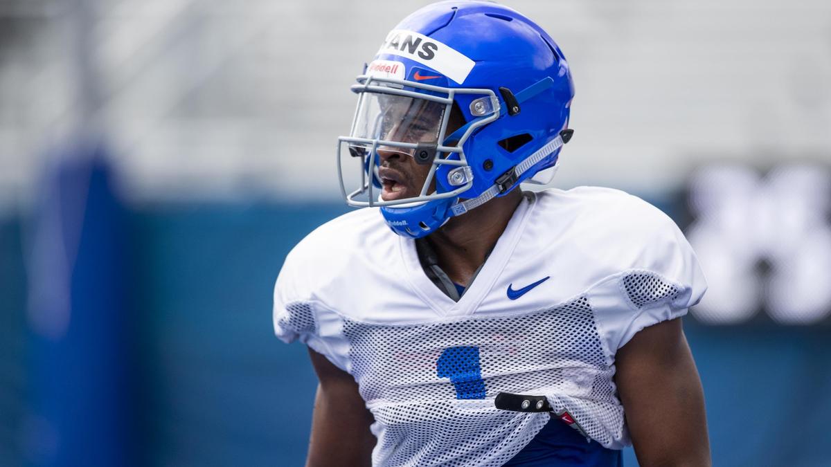 Boise State wide receiver Octavius Evans at practice Wednesday, Aug. 7, 2019 in Boise.