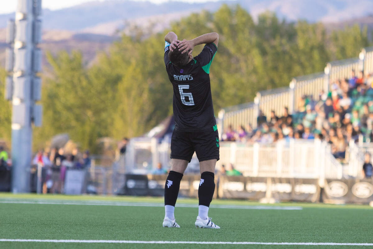 AC Boise captain Charlie Adams reacts as frustration mounts on both sides during a scoreless deadlock through the 68 minutes.