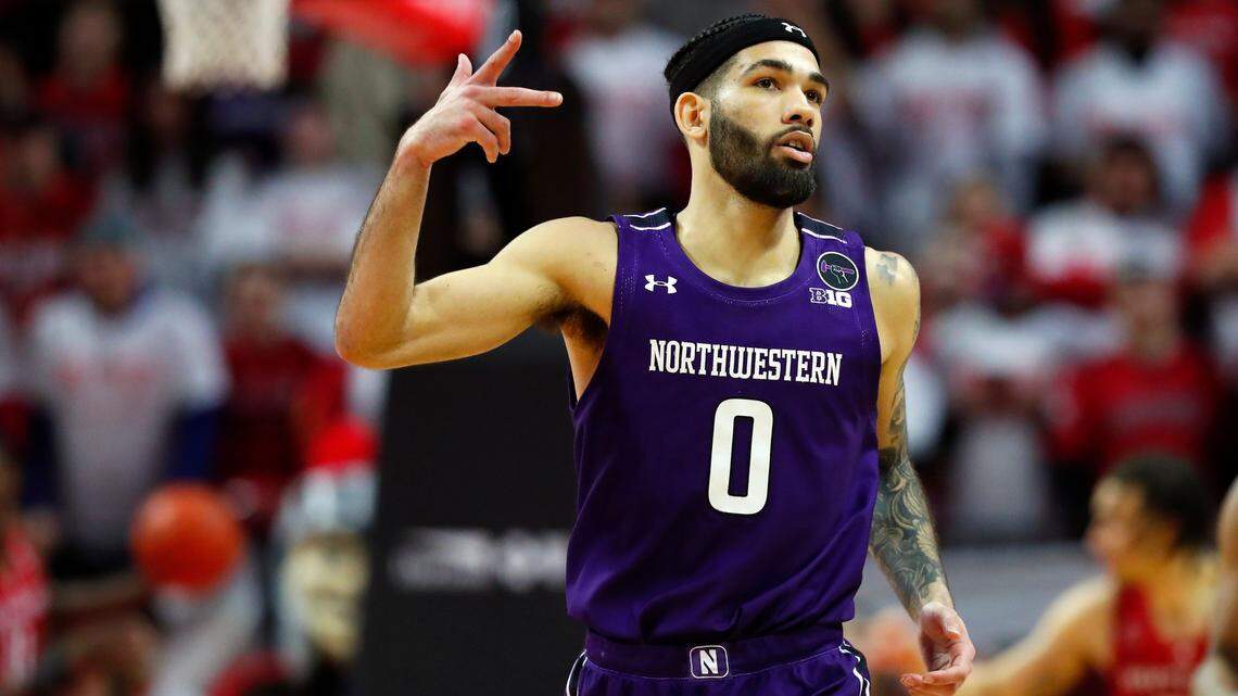 Northwestern guard Boo Buie reacts after making a 3-point shot against Rutgers during the second half March 5 in Piscataway, N.J. Northwestern won 65-53.