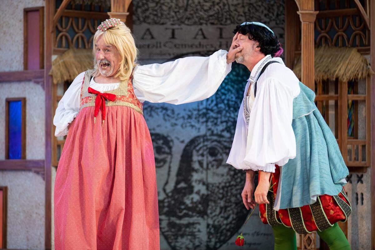 Mark Anthony Taylor and Lynn Robert Berg in Idaho Shakespeare Festival’s “The Complete Works of William Shakespeare (Abridged). They are two of the three actors who take on The Bard’s entire canon in this riotous send-up. This production started at the festival’s sister company Lake Tahoe Shakespeare Festival.