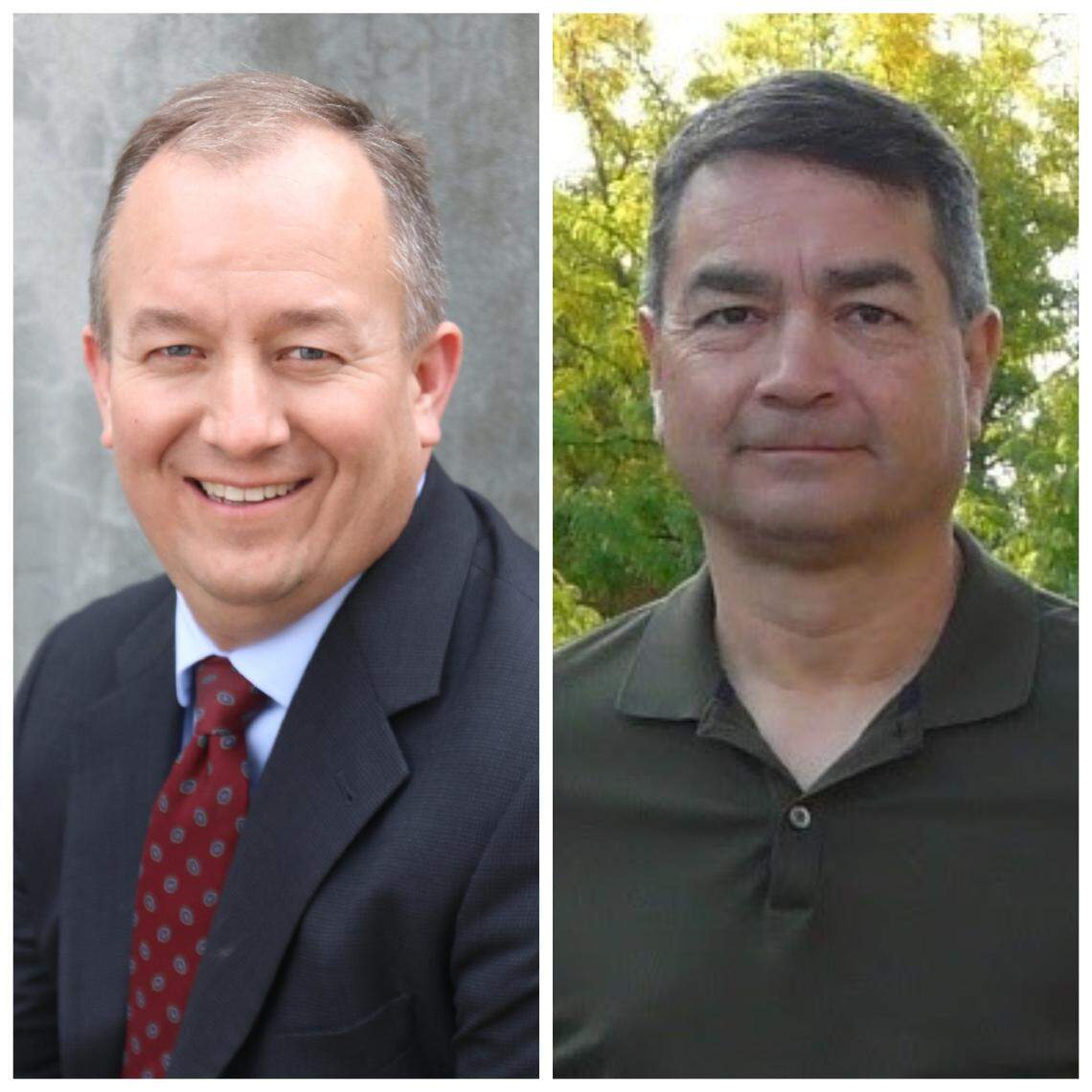 Incumbent Robert Simison, left, and Mike Hon, right, are running for mayor of Meridian in the November election.