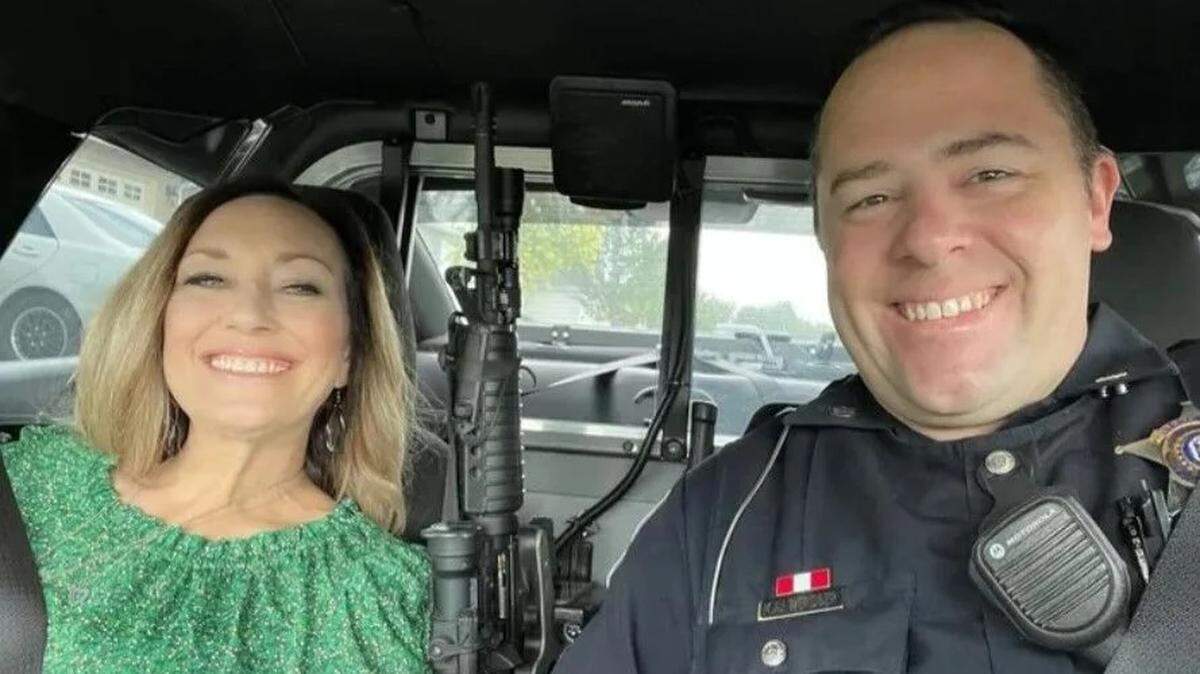 Sgt. Mike Wendler and his wife, Amy, before the accident last September that left him with severe injuries after he was struck by a vehicle.