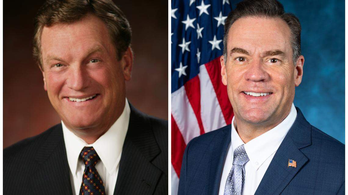 Idaho U.S. Reps. Mike Simpson, R-District 2, and Russ Fulcher, R-District 1