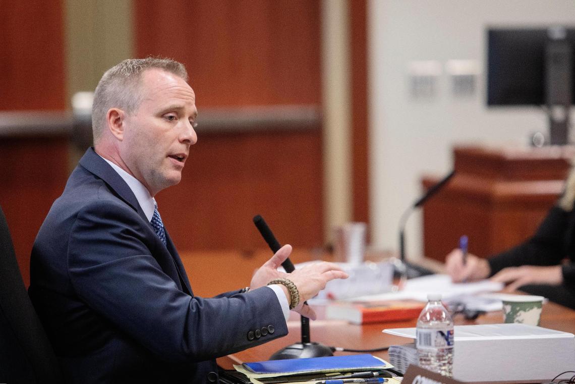 Matt Clifford is interviewed as a candidate for the vacated sheriff’s position at the Ada County Courthouse on Wednesday in Boise.